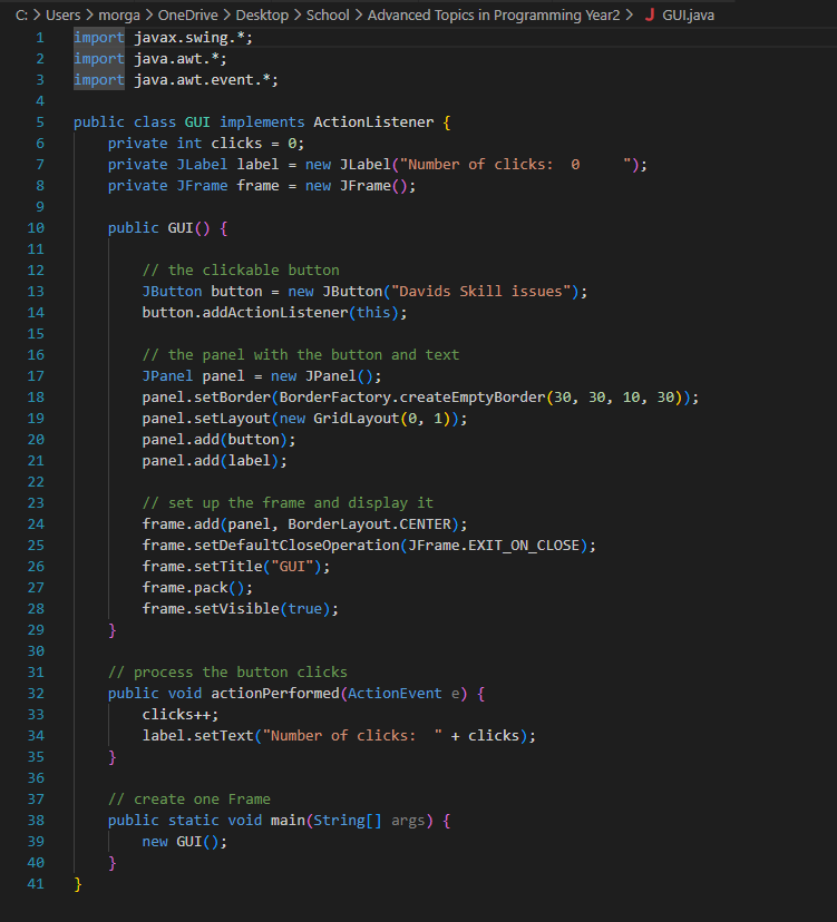 GUI Assignment example